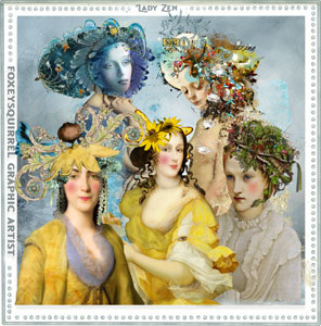 Lady Zen Digital Art Elements Pack