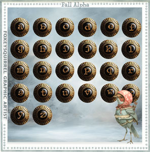 Fall Alphabet Digital Art Elements