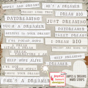 Hopes and Dreams (word strips)
