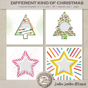Different kind of Christmas templates by Jimbo Jambo Designs