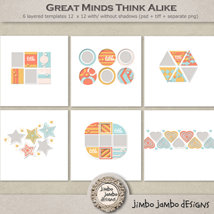 Great minds think alike templates by Jimbo Jambo Designs