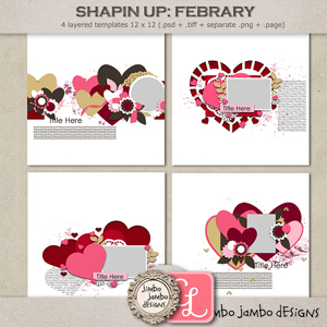 Shapin up February templates by Jimbo Jambo Designs