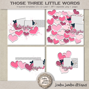 Those three little words templates by Jimbo Jambo Designs