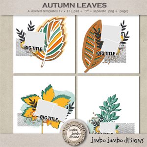 Autumn Leaves templates by Jimbo Jambo Designs
