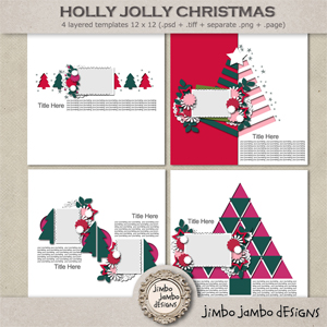 Holly Jolly Christmas templates by Jimbo Jambo Designs