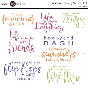 Backyard Party Word Art