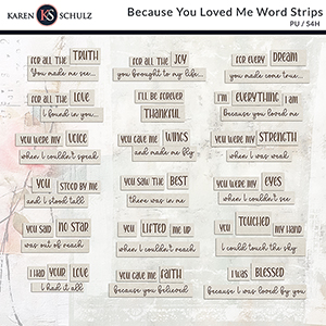 Because You Loved Me Word Strips