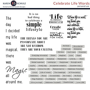 Celebrate Life Words
