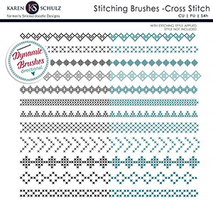 Stitching Brushes Cross Stitch