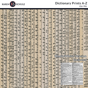 Dictionary Prints A-Z 