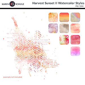 Harvest Sunset II Watercolor Styles