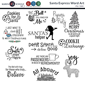 Santa Express Word Art 