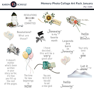 Memory Photo Collage Art Pack January