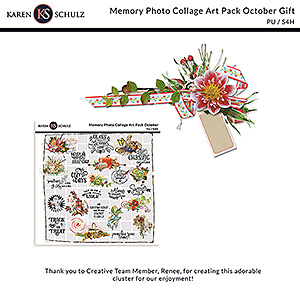 Memory Photo Collage Art Pack October Gift