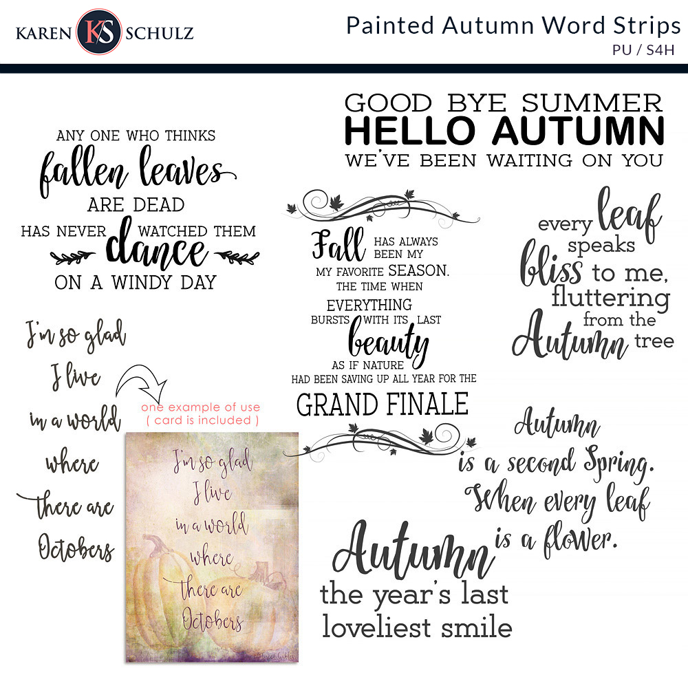 Painted Autumn Word Art