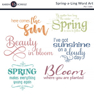 Spring-a-Ling Word Art