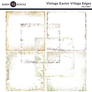 Vintage Easter Village Edges
