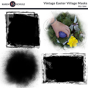 Vintage Easter Village Masks