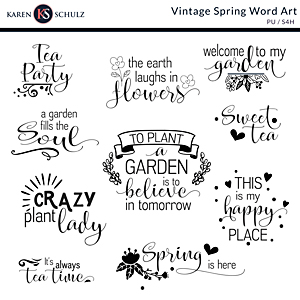 Vintage Spring Word Art
