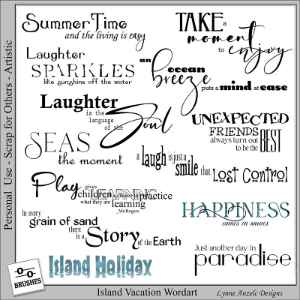 Island Vacation Word Art