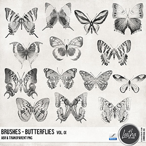 Butterflies Brushes & Stamps Vol. 01
