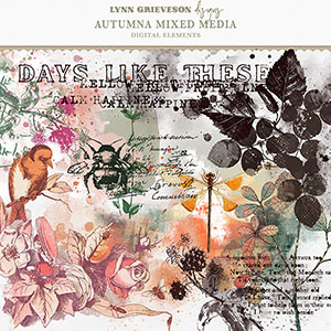 Autumna Artistic Mixed Media Digital Scrapbooking Elements by Lynn Grieveson