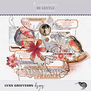 Be Gentle Digital Scrapbooking Elements by Lynn Grieveson