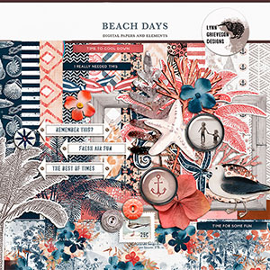 Beach Days Digital Scrapbooking Kit