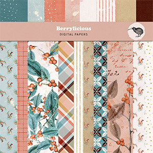 Berrylicious Digital Scrapbooking Paper Pack