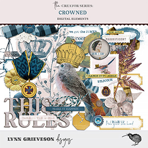 Crowned Digital Scrapbooking Elements by Lynn Grieveson