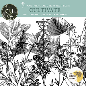 Cultivate Commercial Use Digital Scrapbooking Brushes and Stamps