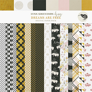 Dreams Are Free Digital Scrapbooking Paper Pack by Lynn Grieveson 