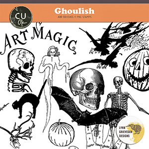 Ghoulish CU Brushes and Stamps