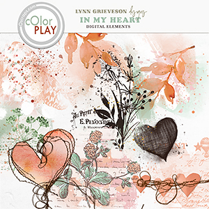 In My Heart digital scrapbooking mixed media by Lynn Grieveson 