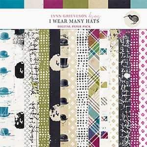 I Wear Many Hats Digital Scrapbooking Paper Pack