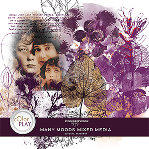 Many Moods Mixed Media elements by Lynn Grieveson