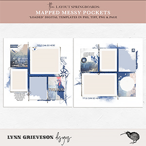 Mapped Digital Scrapbooking Templates by Lynn Grieveson