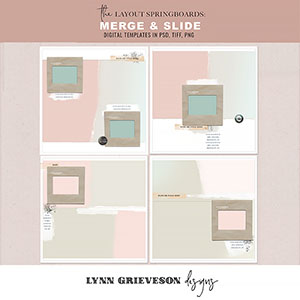 Merge and Slide Digital Scrapbooking Photobook Templates by Lynn Grieveson