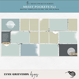 Messy Pockets No1 Digital Scrapbooking Templates by Lynn Grieveson