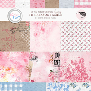 The Reason I Smile Digital Scrapbooking Paper Pack by Lynn Grieveson 