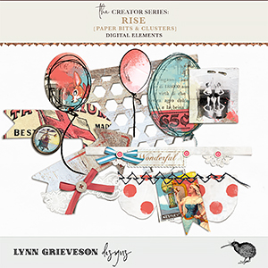 Rise Digital Scrapbooking Paper Bits and Clusters by Lynn Grieveson