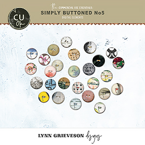 Simply Buttoned No5 buttons by Digital Scrapbooking Designer Lynn Grieveson