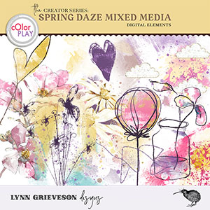 Spring Daze Digital Scrapbooking Mixed Media Elements by Lynn Grieveson