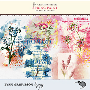 Spring Paint Digital Scrapbooking Transfers by Lynn Grieveson 