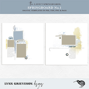 Springboard No1 templates for digital scrapbooking by Lynn Grieveson