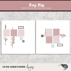 Zag Zig Digital Scrapbooking Page Templates by Lynn Grieveson 