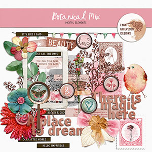 Botanical Mix No01 Digital Scrapbooking Elements