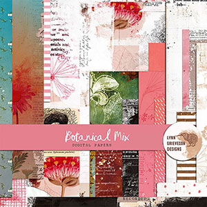 Botanical Mix No01 Digital Scrapbooking Paper Pack