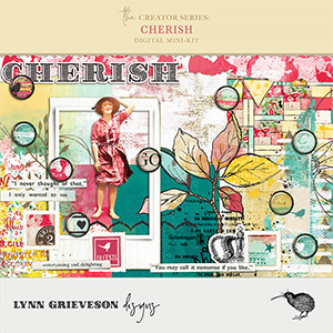 Cherish Mixed Media Digital Scrapbooking Kit by Lynn Grieveson 