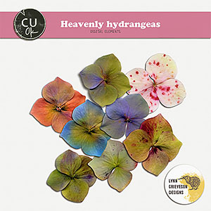 Heavenly Hyndrangeas Commercial Use Flowers for Digital Scrapbooking